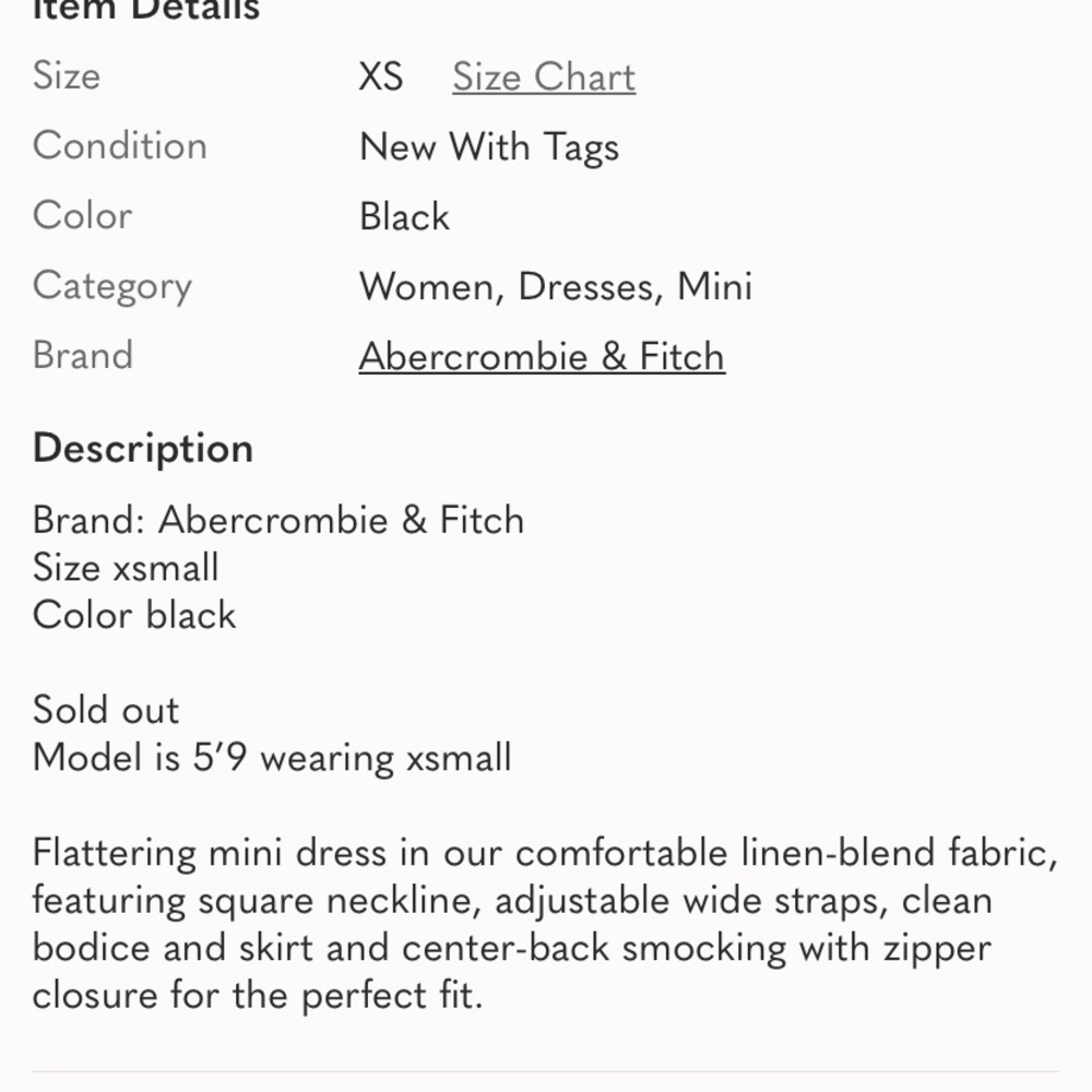 Abercrombie Black Linen-Blend Mini Dress - Picture 15 of 15